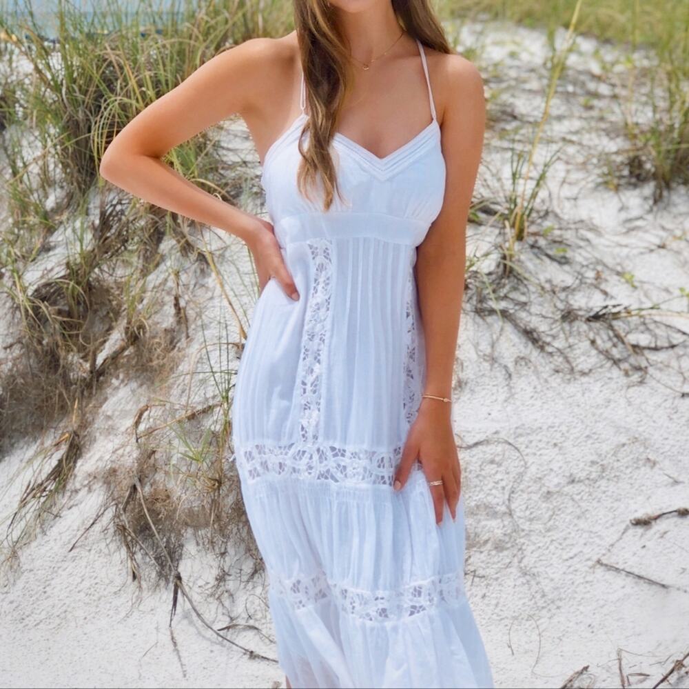 American Eagle Outfitters White Battenberg Lace Sun Dress Size 2